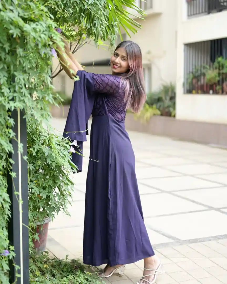 Buy Athena Women Lavender Embellished Maxi Dress Dresses for