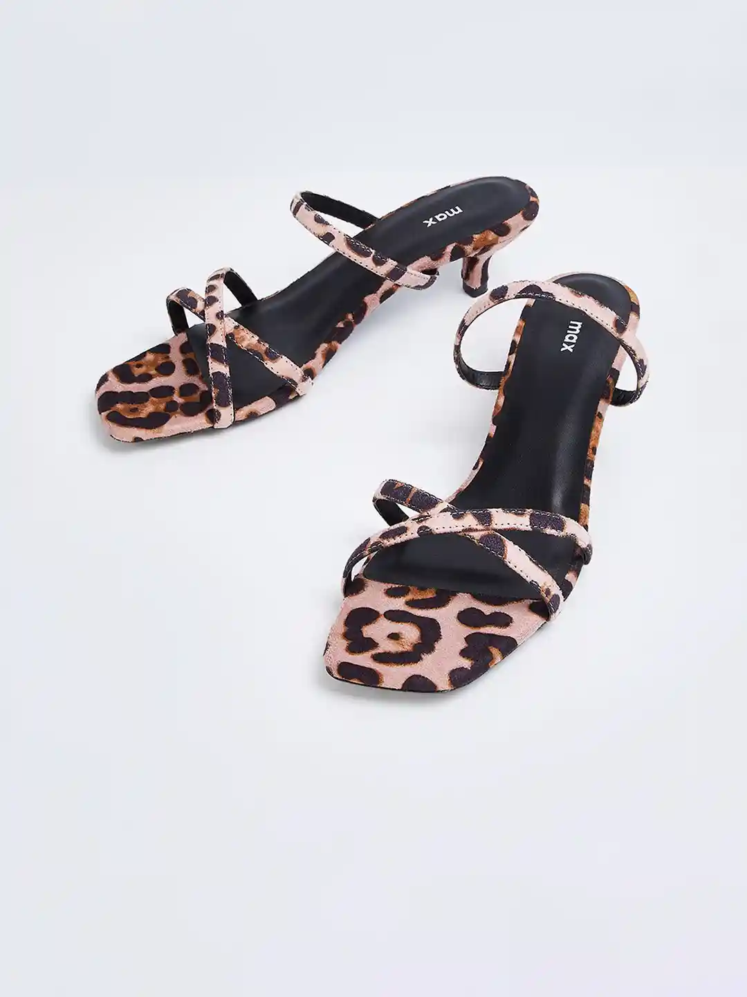 Buy max Women Printed PU Kitten Heels Sandals Heels for Women