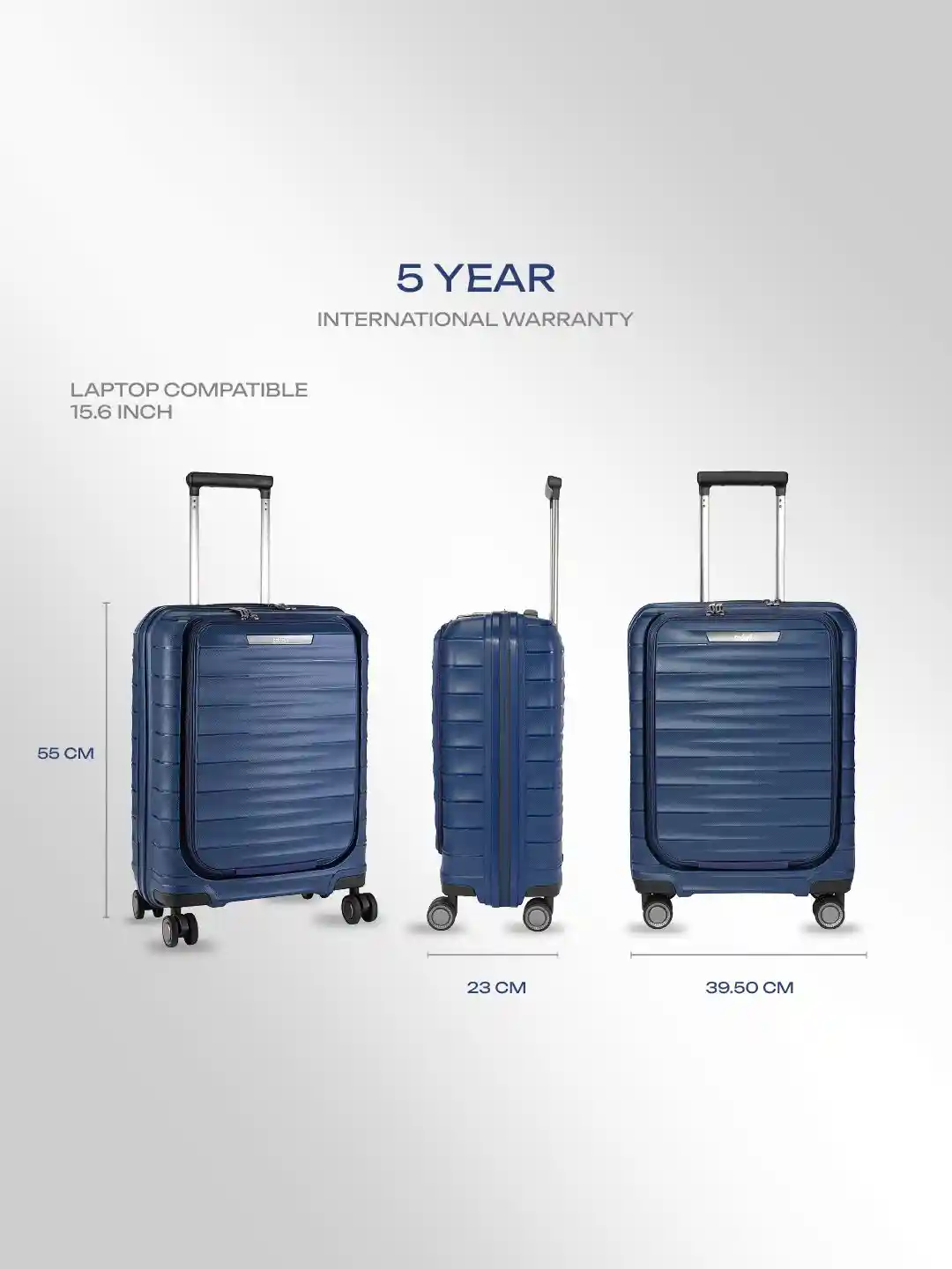 Safari Select Aerolite Navy with Laptop Compartment TSA Lock Cabin Trolley  Bag 55 Cm