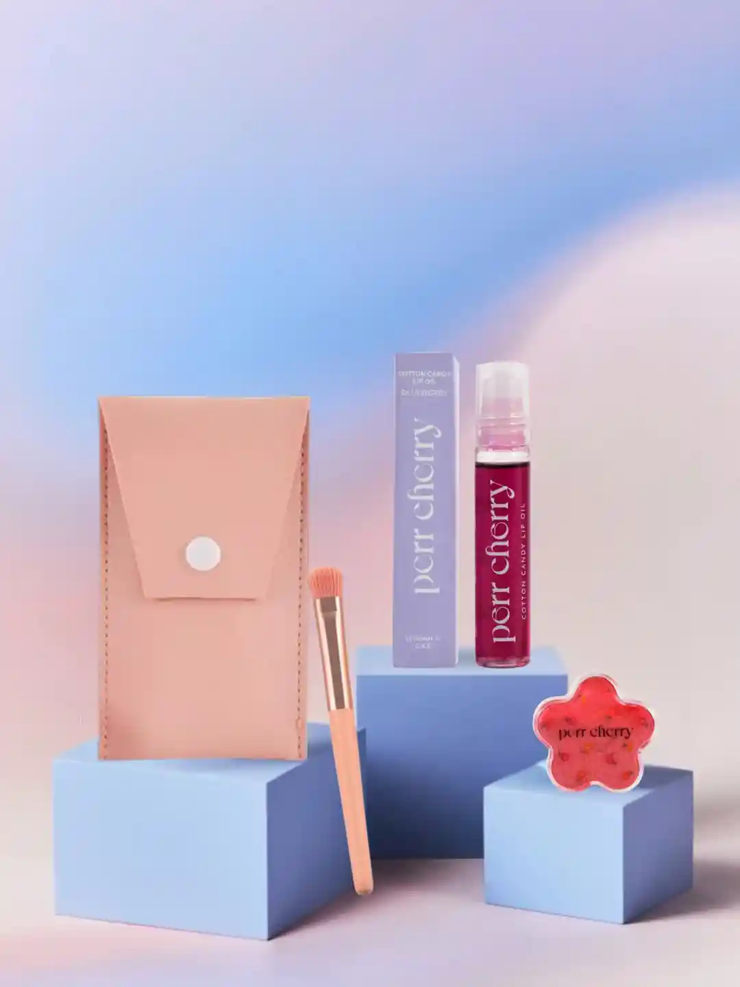 Buy PERR CHERRY Set Of 4 Cotton Candy Lip Oil- Highlighter- Peery