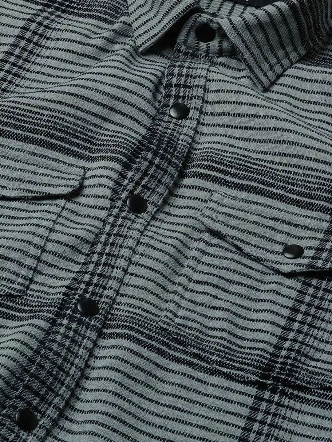 Buy VASTRADO Men Fossil Grey Checked Slim Fit Double Flap Pocket