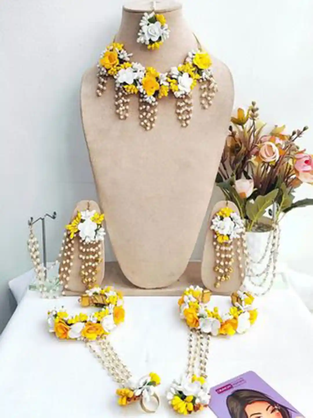 Buy AGARWALPRODUCT Pearl Beaded Floral Jewellery Set Jewellery