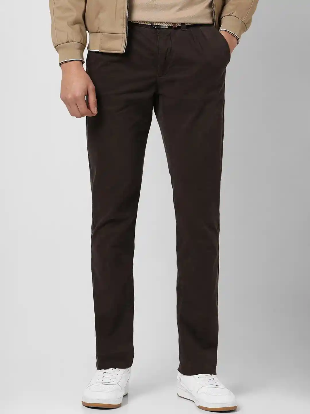 Buy Van Heusen Sport Men Slim Fit Pleated Trousers Trousers for
