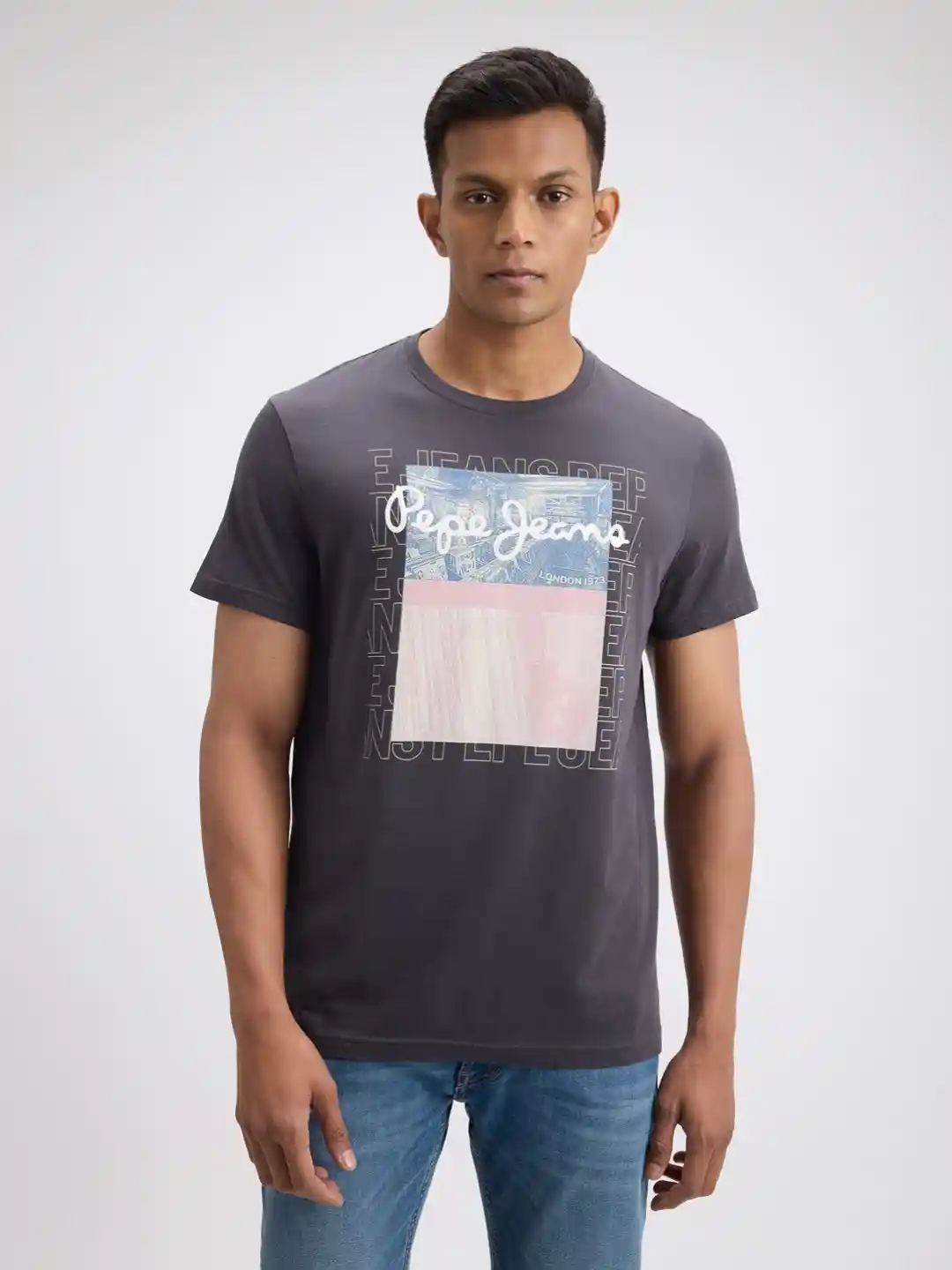 Pepe Jeans Mens Tops And T Shirts Pepe Jeans ORIGINAL BASIC NOS Blue Fast  Delivery Spartoo, image size:1080x1440