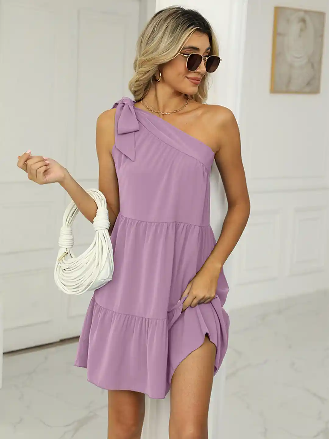 Mini Dress Casual Lilac Dress Mini Dress Light Purple Dress Casual