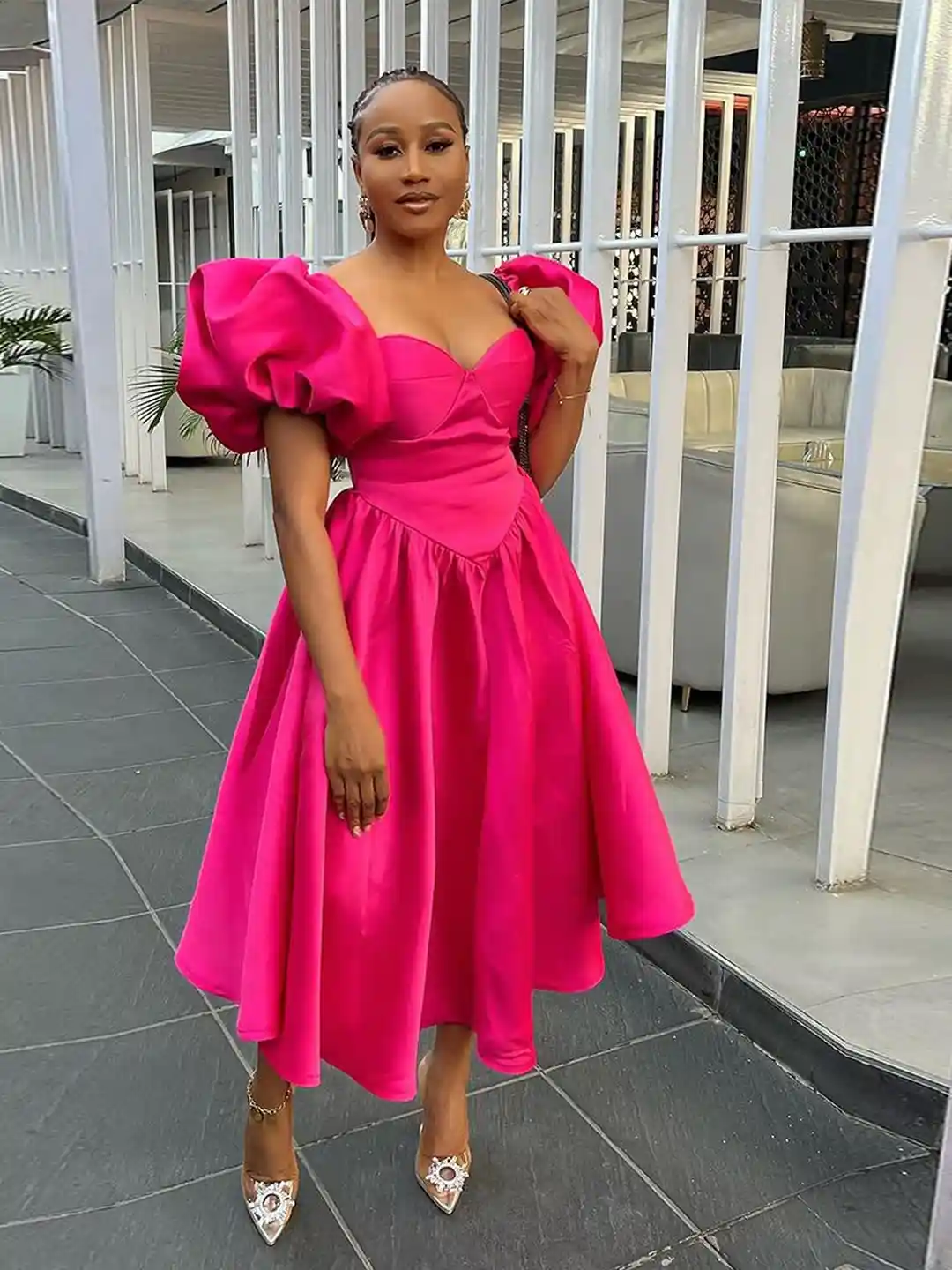 Buy LULU & SKY Sweetheart Neck Balloon Sleeve Gathered Fit