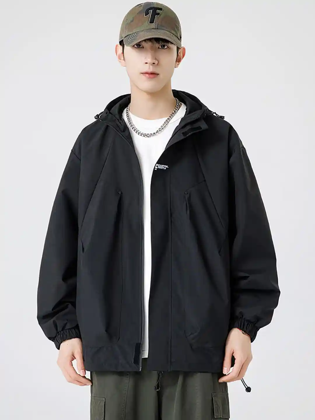 Buy StyleCast x Revolte Men Hooded Windcheater Open Front Jacket