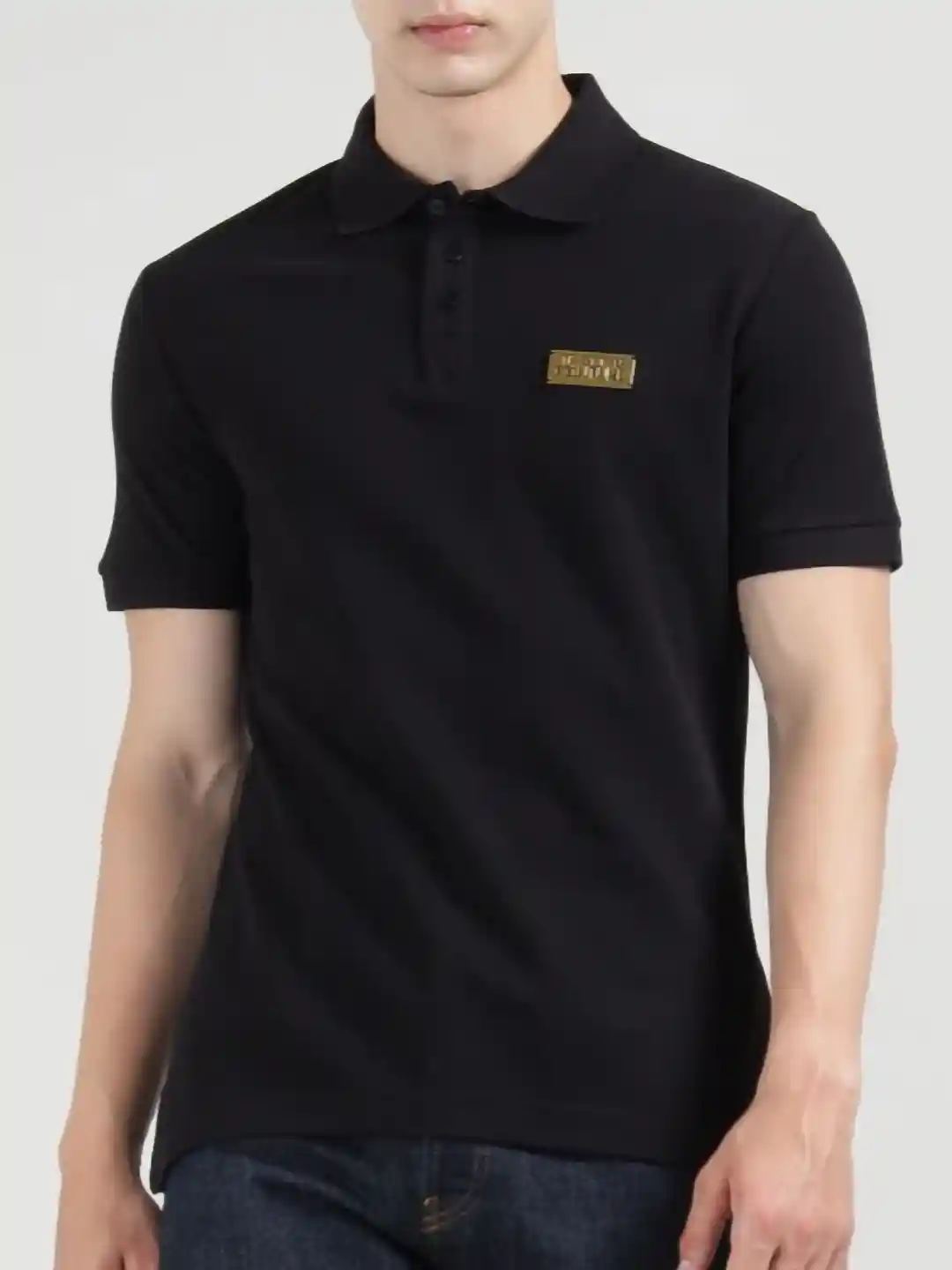 Buy Versace Jeans Couture Men Solid Polo Collar Slim Fit T-shirt