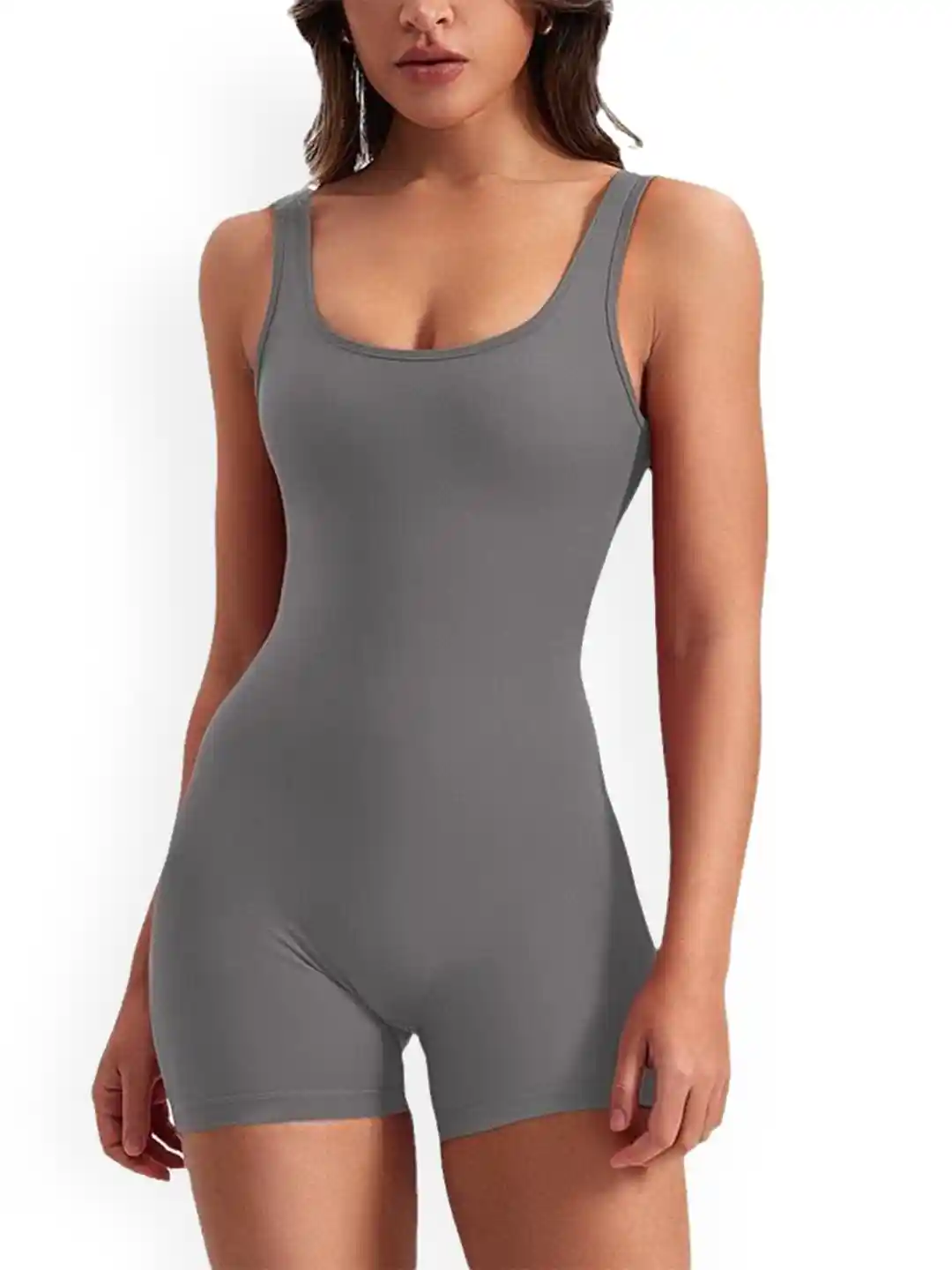 Buy StyleCast Women Grey Solid Round Neck Sleeveless Bodysuit