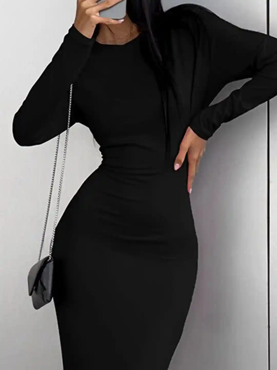 StyleCast Black Bodycon Maxi Dress