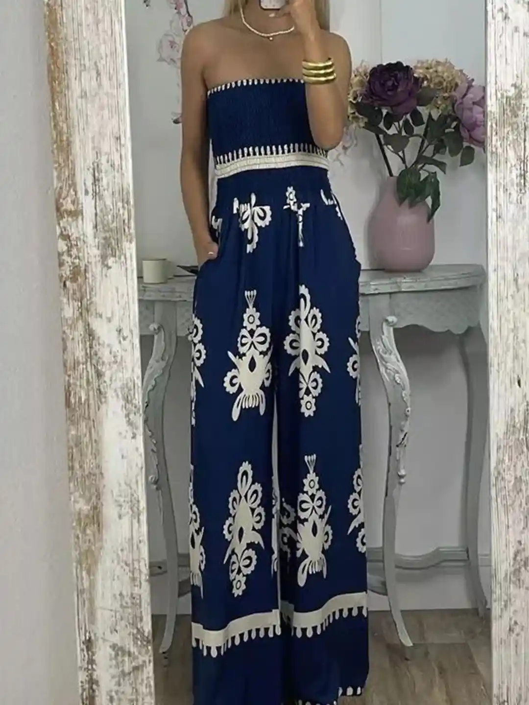 Myntra Navy Blue Off Shoulder Jumpsuit Buy StyleCast Off-Shoulder