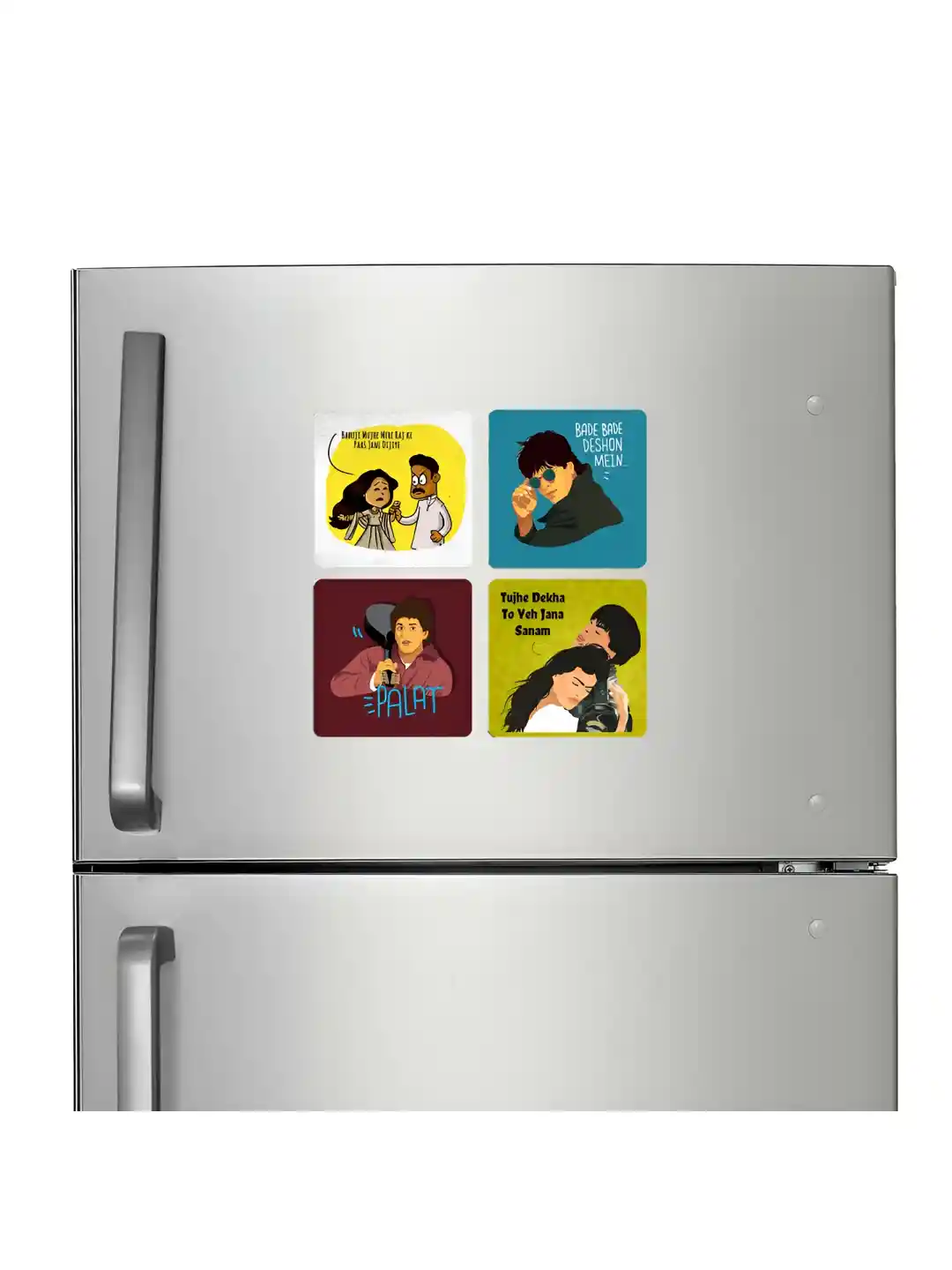 Buy ARTBUG 4-Pcs Yellow Green Printed Fridge Magnets