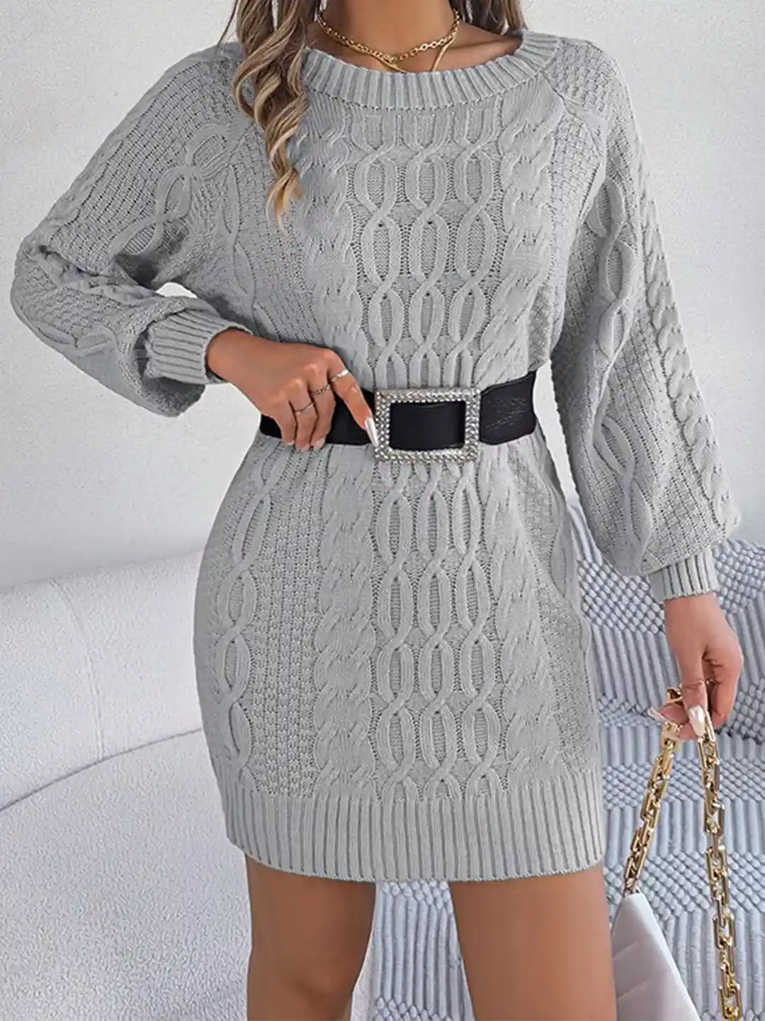 Myntra Buy Sweater Dresses Online StyleCast Grey Solid Acrylic