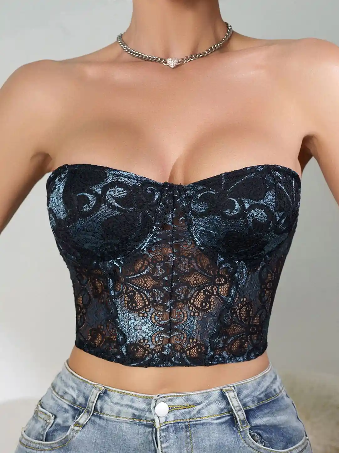 Buy StyleCast Women Off-Shoulder Lace Corset Crop Top - Tops for