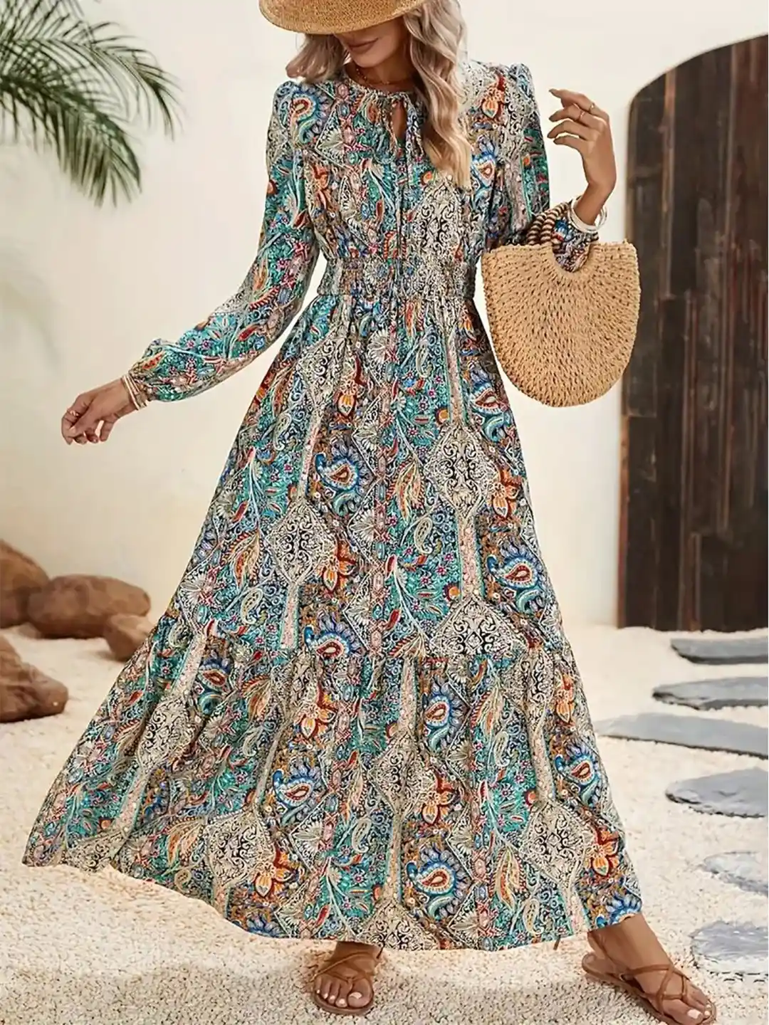 Buy StyleCast Bohemian Print A-Line Maxi Dress Dresses for Women