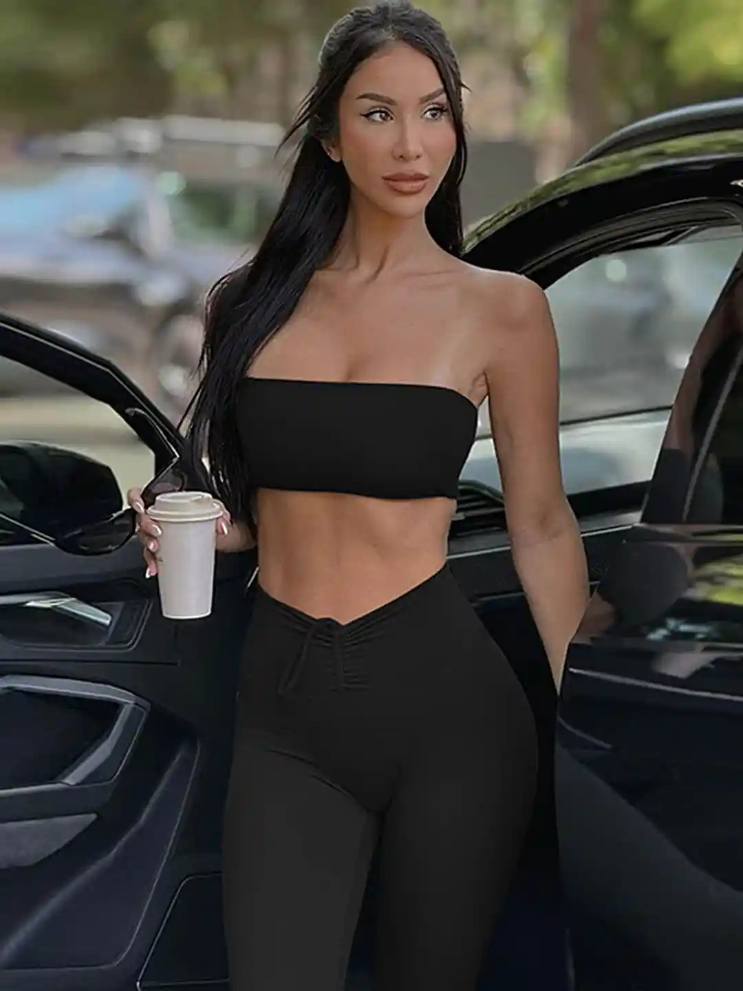 Buy LULU SKY Strapless Crop Top With Leggings Co-Ords for