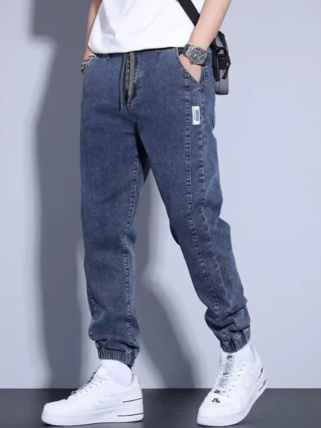 Buy StyleCast Men Mid-Rise Low Distress Stretchable Jogger Jeans