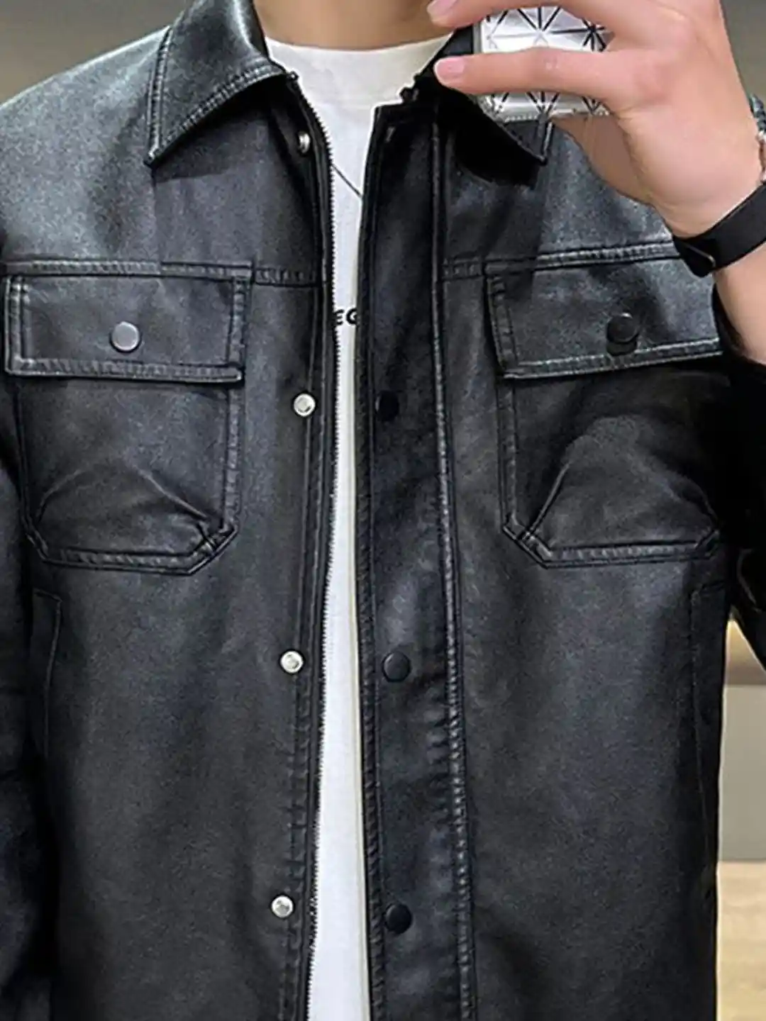 Buy StyleCast x Revolte Men Lightweight Leather Jacket - Jackets