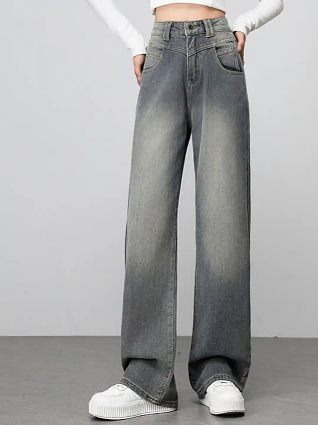 Buy LULU SKY Women Loose Fit High-Rise Heavy Fade Jeans Jeans