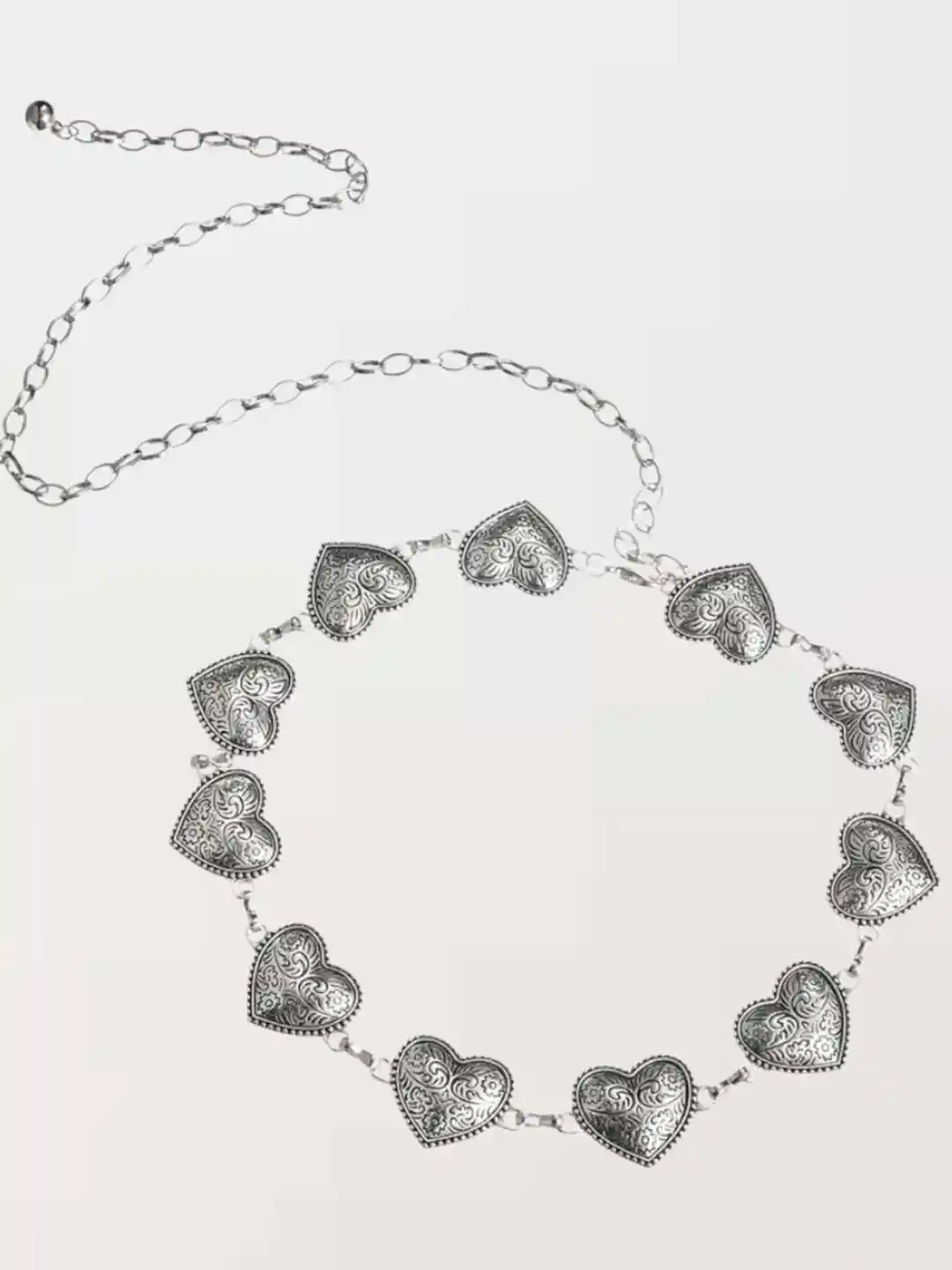 Buy NOTHING ORDINARY Women Silver Toned Heart Shaped Waist Chain