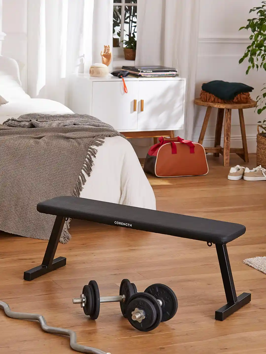Buy Decathlon Domyos Beginner Foldable Gym Bench Workout Bench