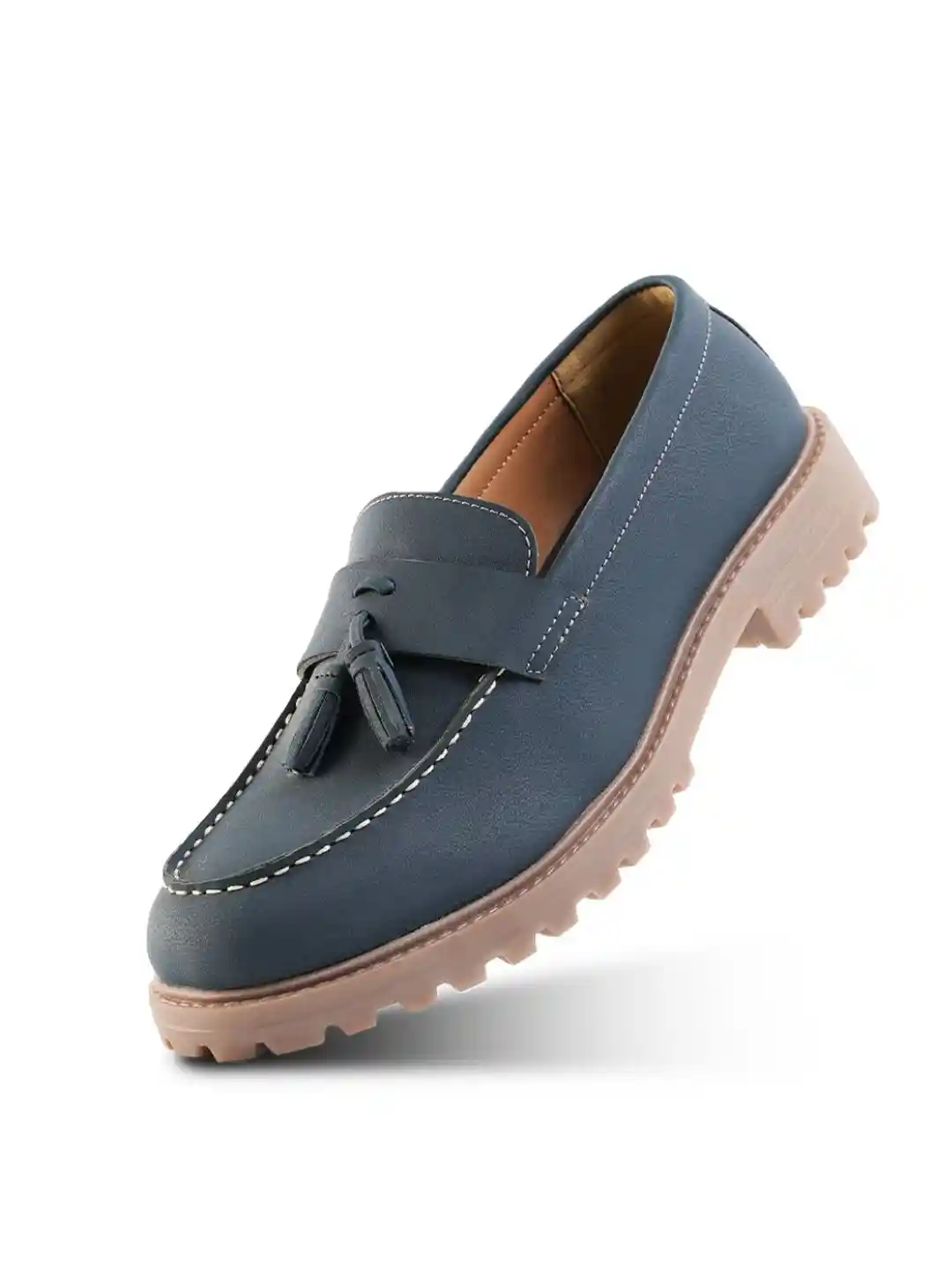 Buy MONKSTORY Cosmopolitan Bold Tassel Loafers Blue Formal