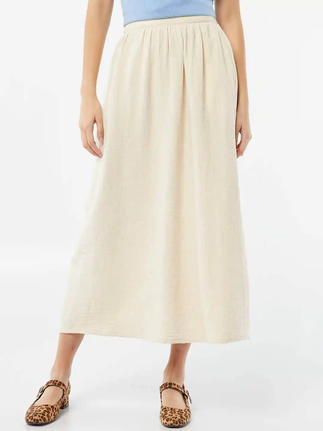 KIABI High Waisted Pure Cotton Midi Skirt