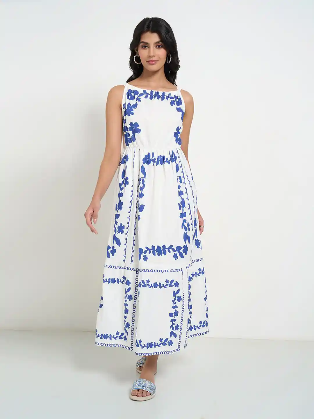 Buy AKKRITI BY PANTALOONS Floral Printed Cotton Maxi Dress