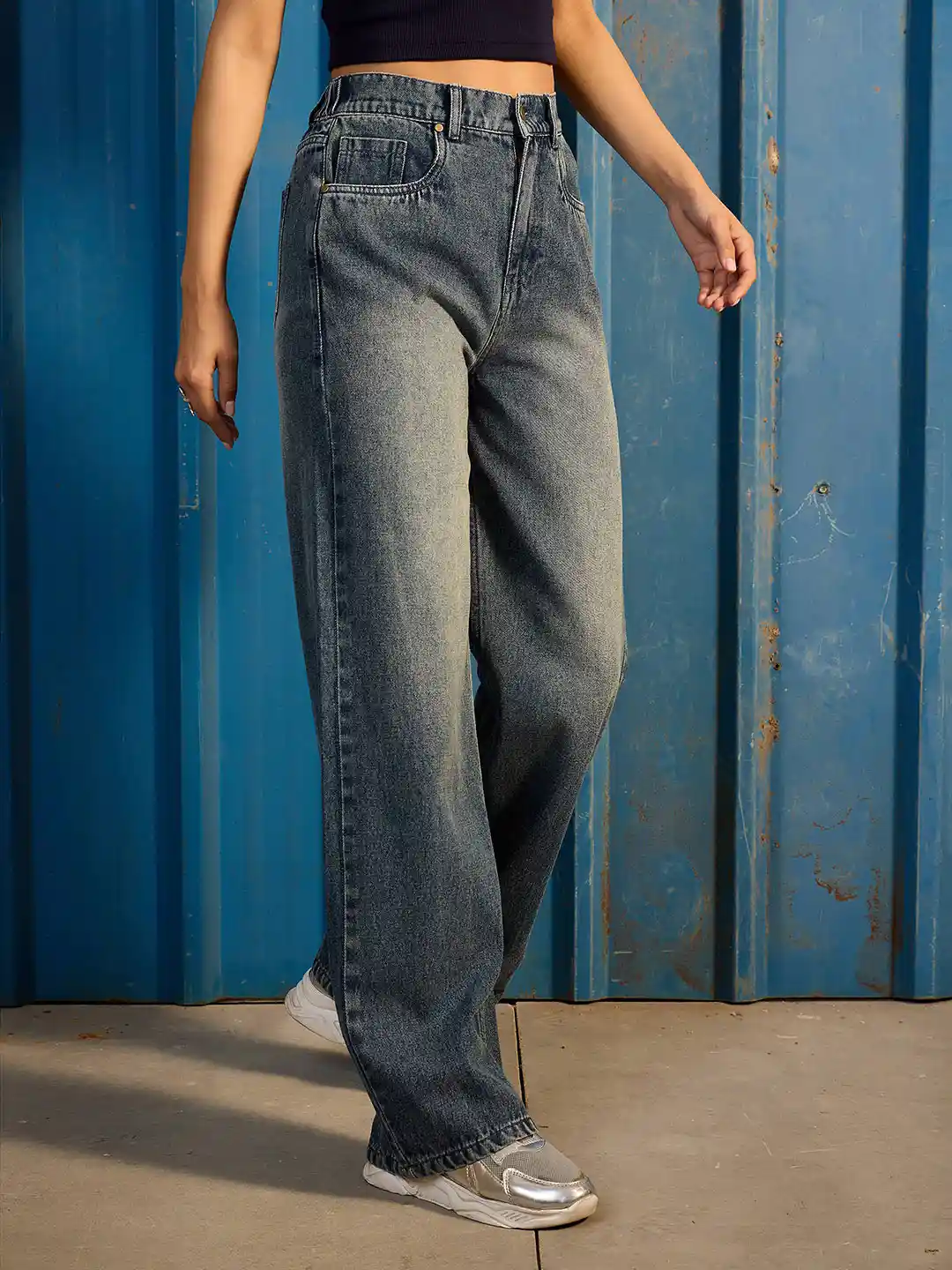 Buy CORSICA Women Wide Leg High-Rise Light Fade Jeans Jeans for