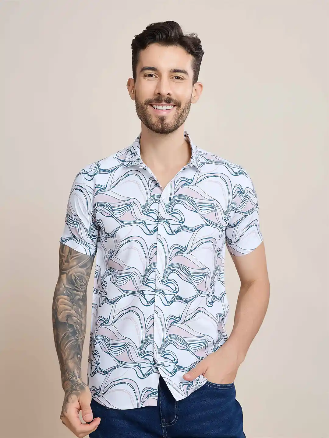 Buy Fashion Ritmo Men Opaque Printed Casual Shirt Shirts for Men