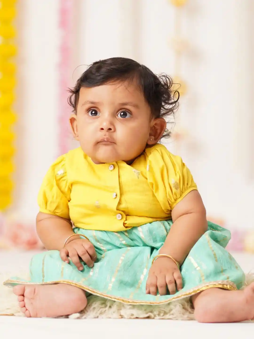 Buy Sangria Infant Girls Geometric Woven Design Pure Cotton