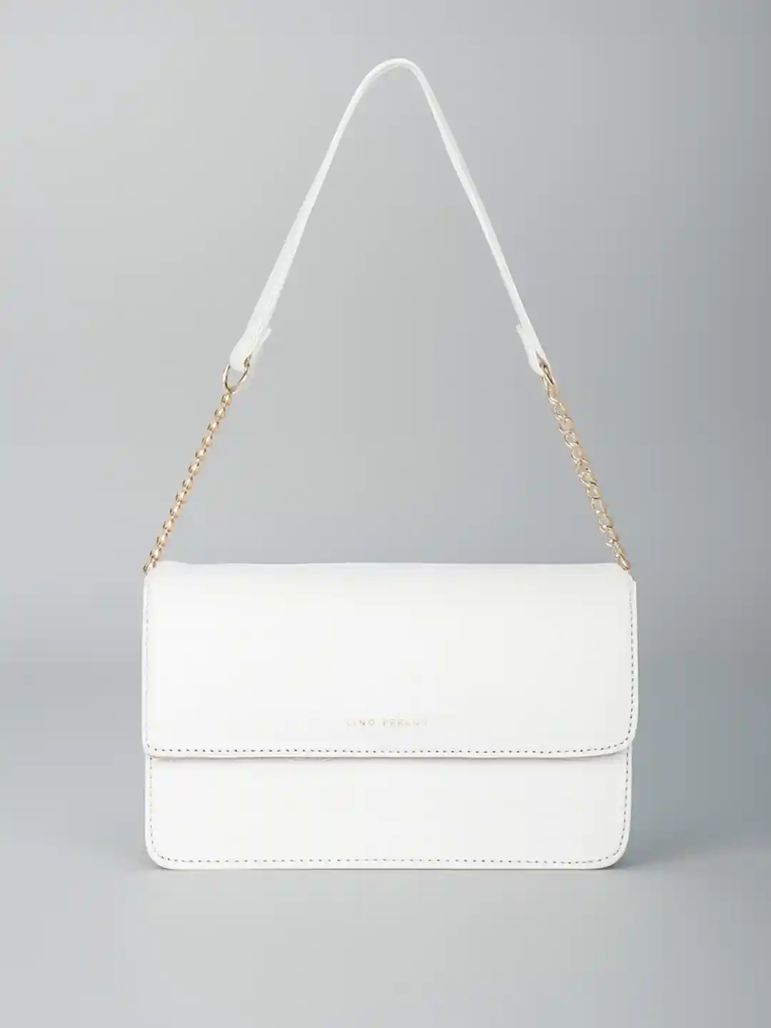 Lino Perros Croc Textured Structured Baguette Bag