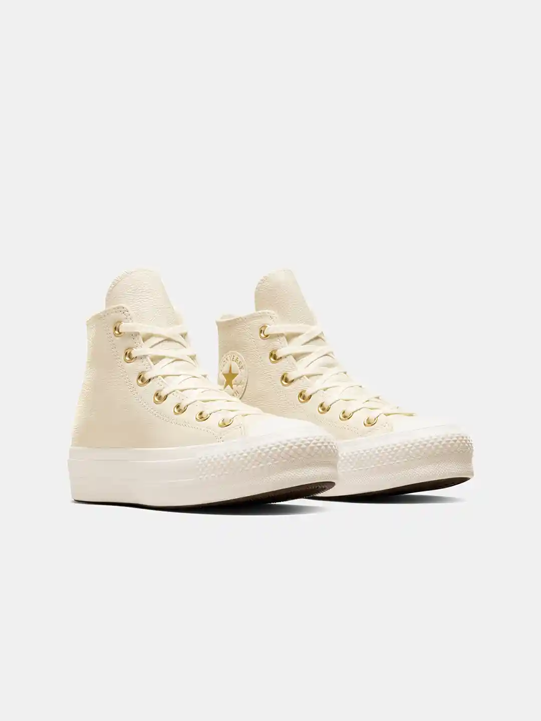 Converse Women Chuck Taylor All Star Lift Platform Gold Leather High Top  Sneaker