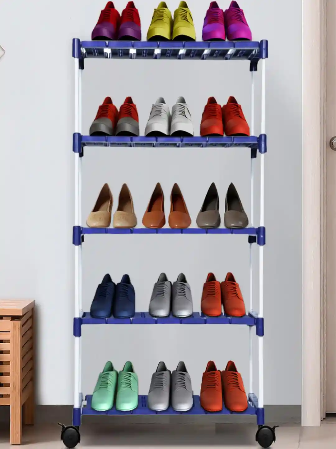 NOVATIC 5-Tier Durable Plastic Organizer lightweight Storage Shoe Rack