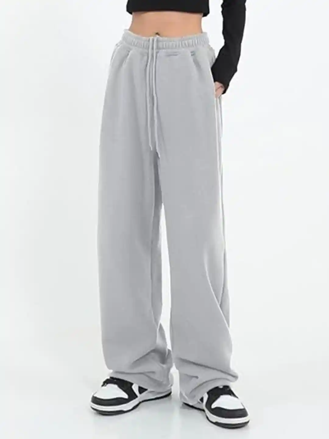 Buy Outzidr Women Mid-Rise Wide Leg Joggers Track Pants for