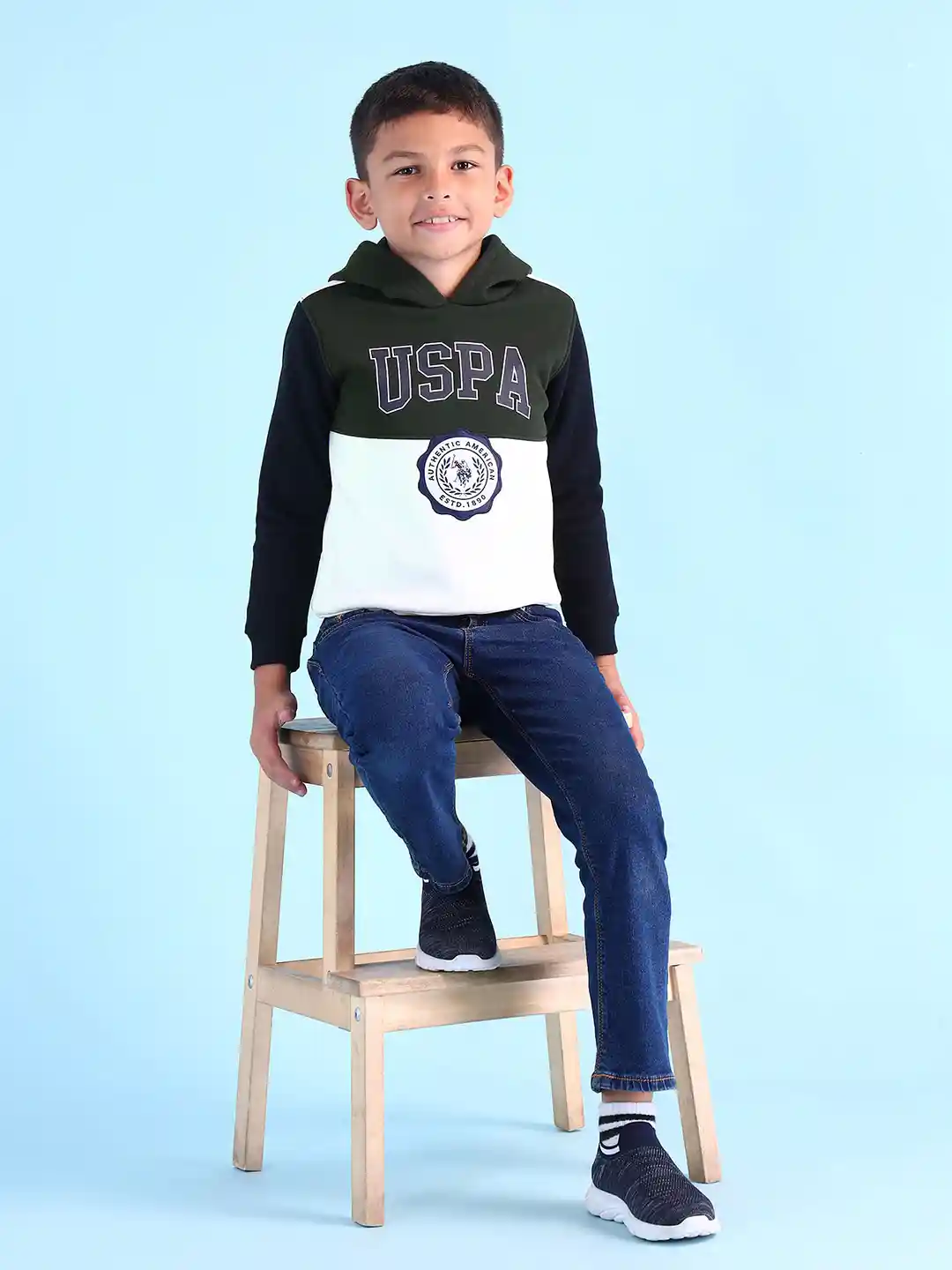 Buy Polo Kids Boys Colourblocked Hooded Sweatshirt