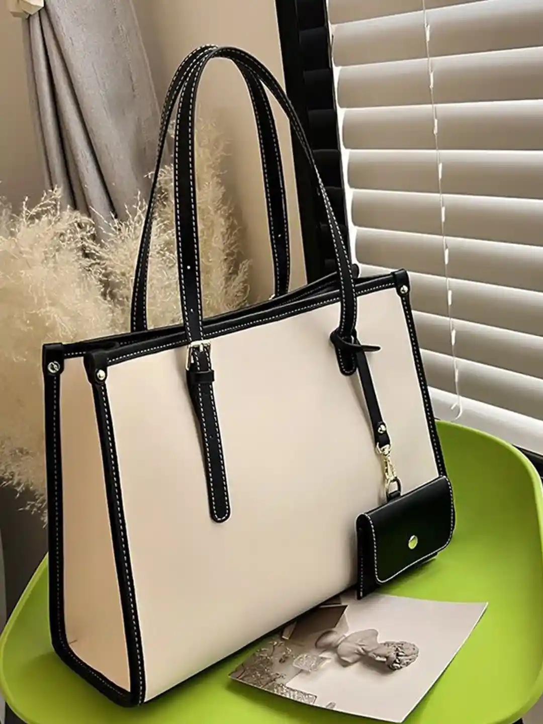 Buy ROSS BROWN PU Oversized Structured Tote Bag with Quilted