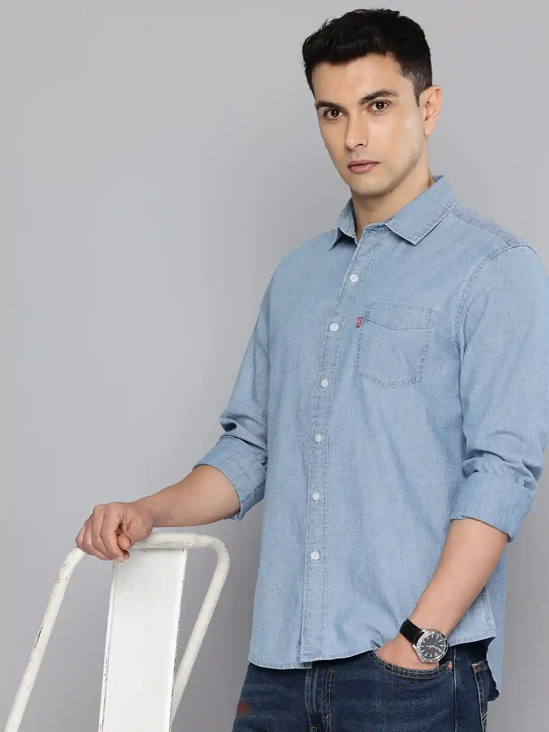 Levis Pure Cotton Slim Fit Chambray Shirt