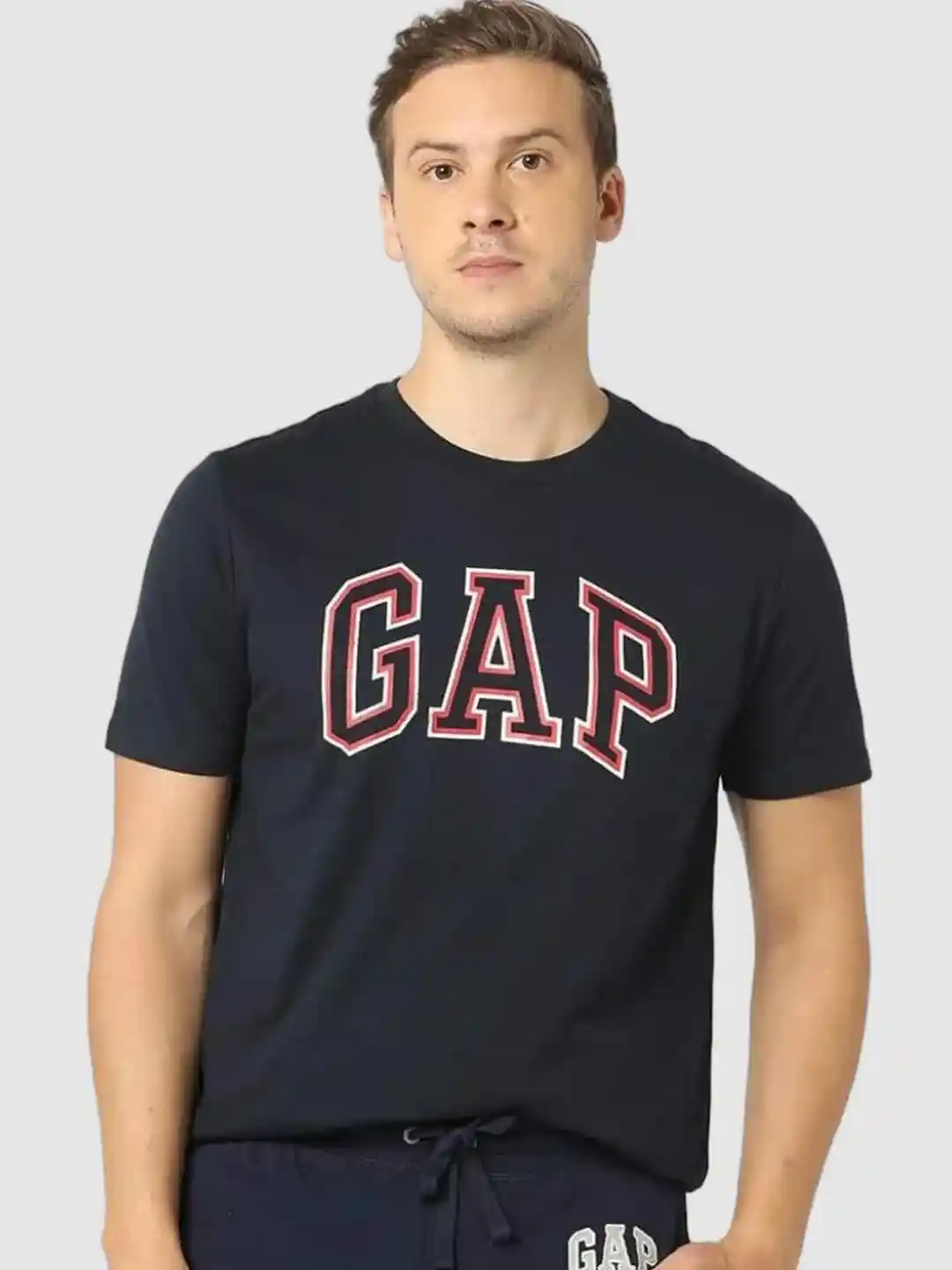 Buy GAP Logo Printed Crew Neck Short Sleeves Pure Cotton T-shirt