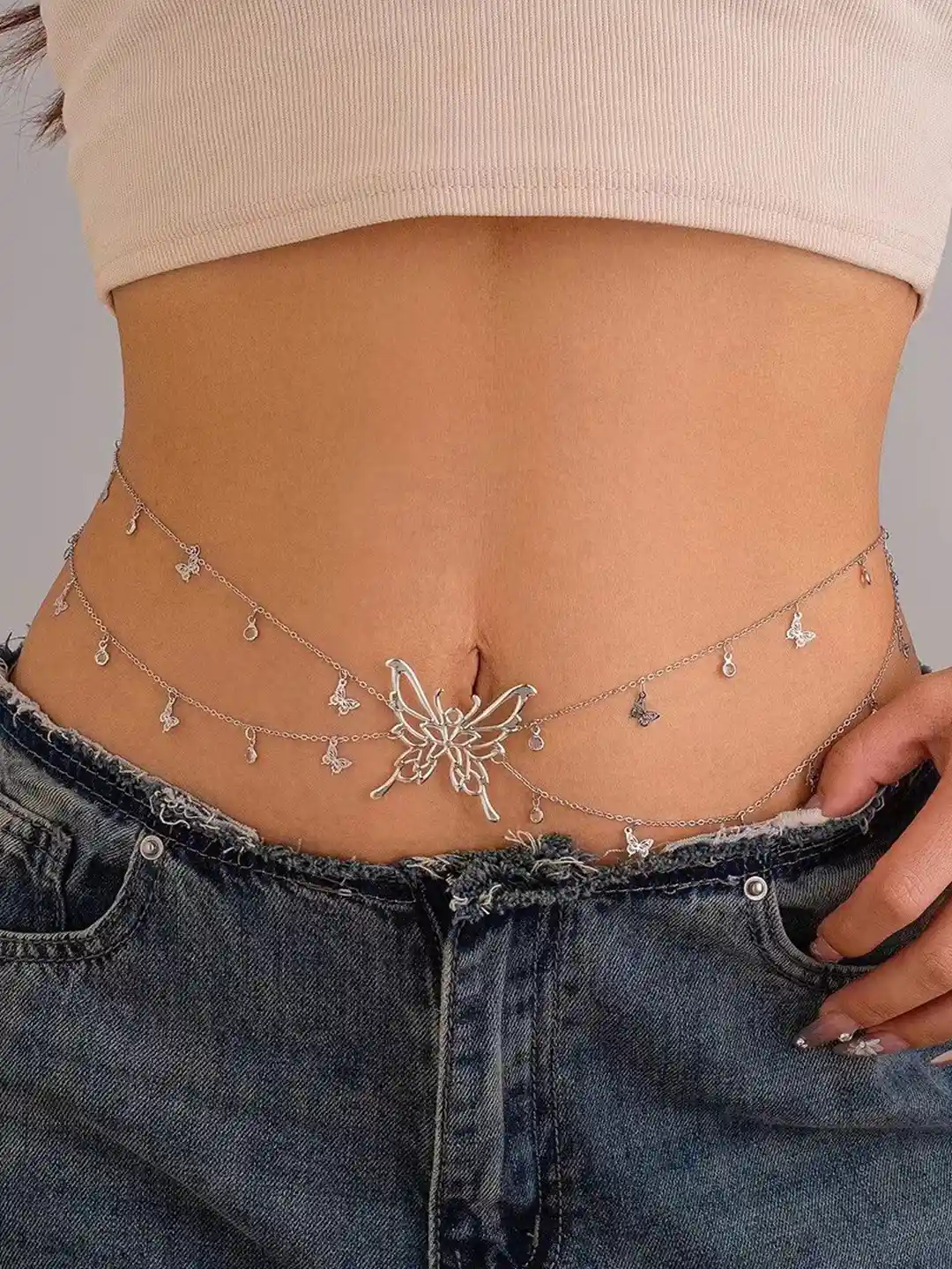 Buy Shining Diva Fashion Women Textured Belly Chain Belts for
