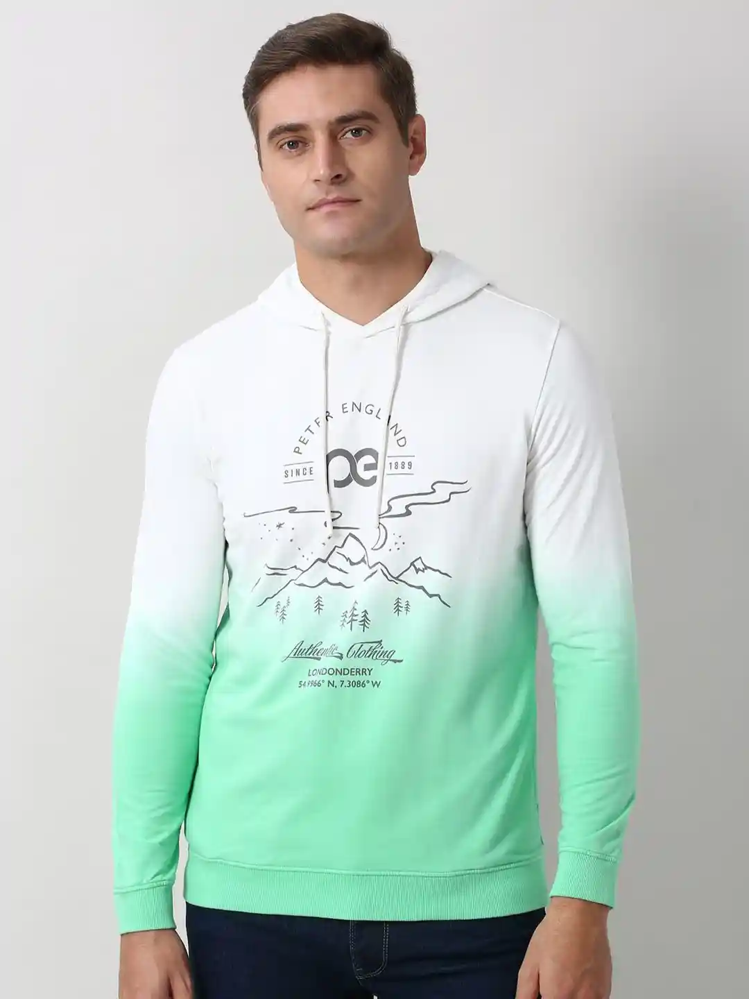 Buy Peter England Casuals Men Graphic Printed Hooded Sweatshirt