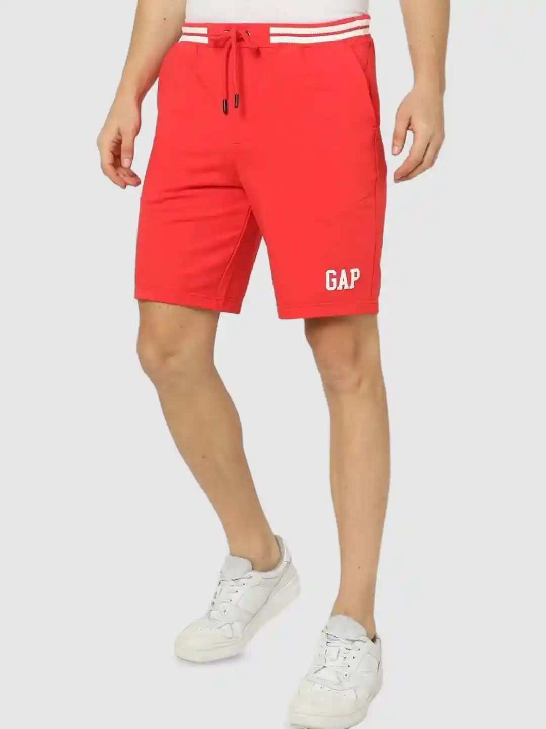 Buy GAP Men Brand Logo Printed Regular Fit Mid-Rise Cotton Shorts