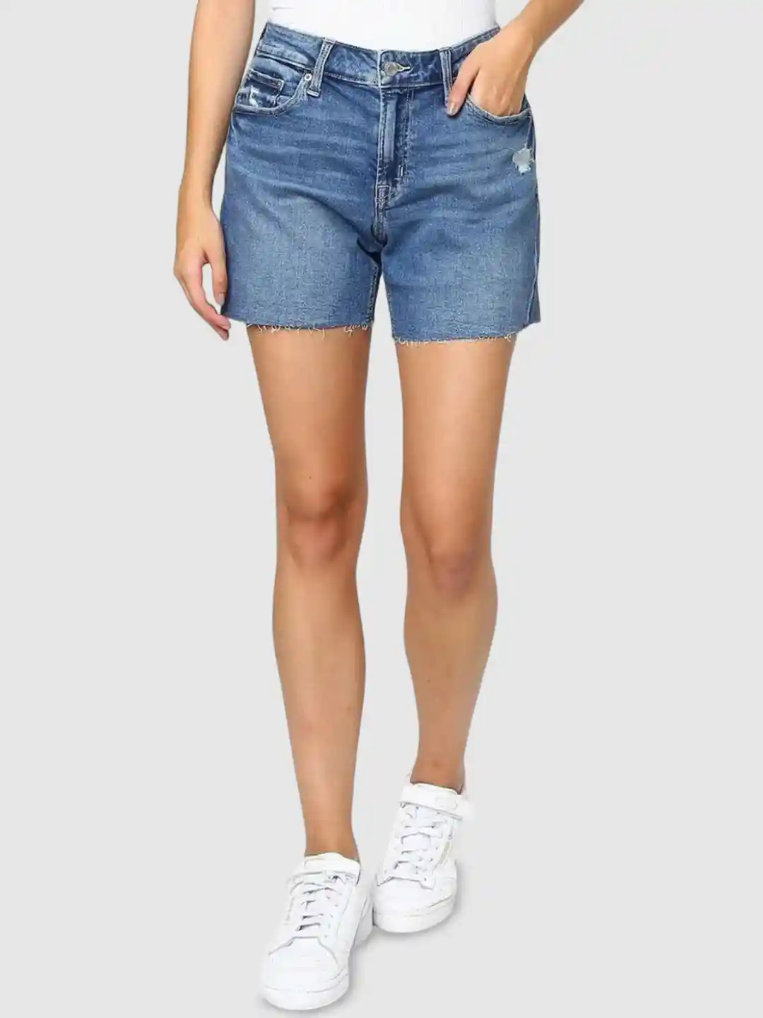 Buy GAP Women High-Rise Regular Fit Denim Shorts Shorts for