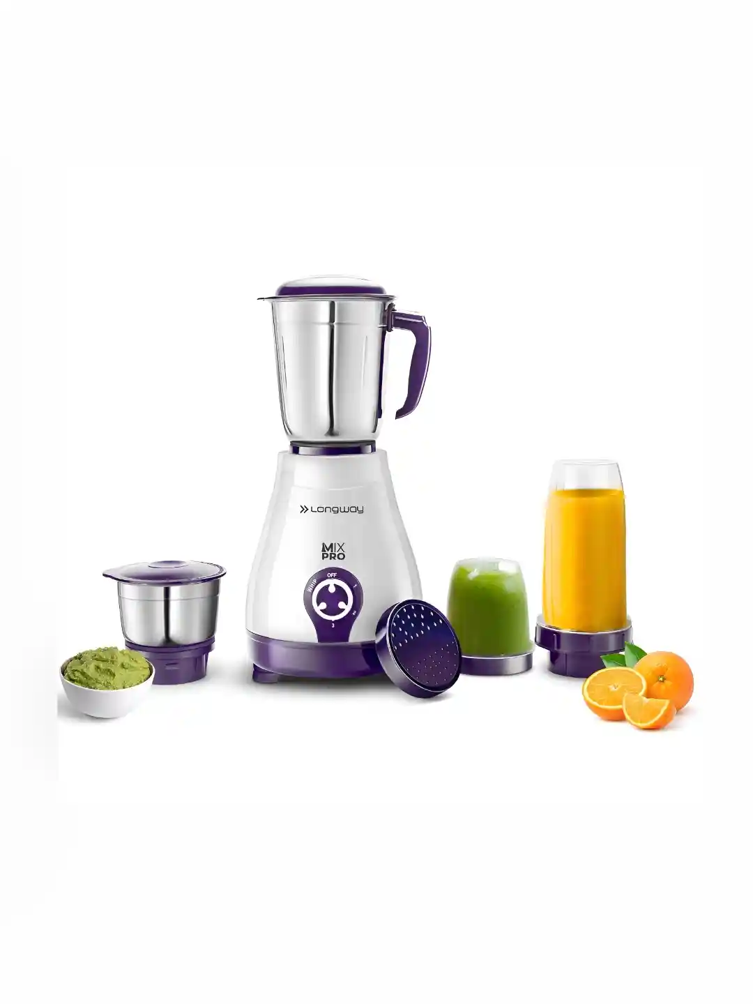 Buy Longway Purple 2025 Plastic Wet And Dry Grinder Juicer Mixer