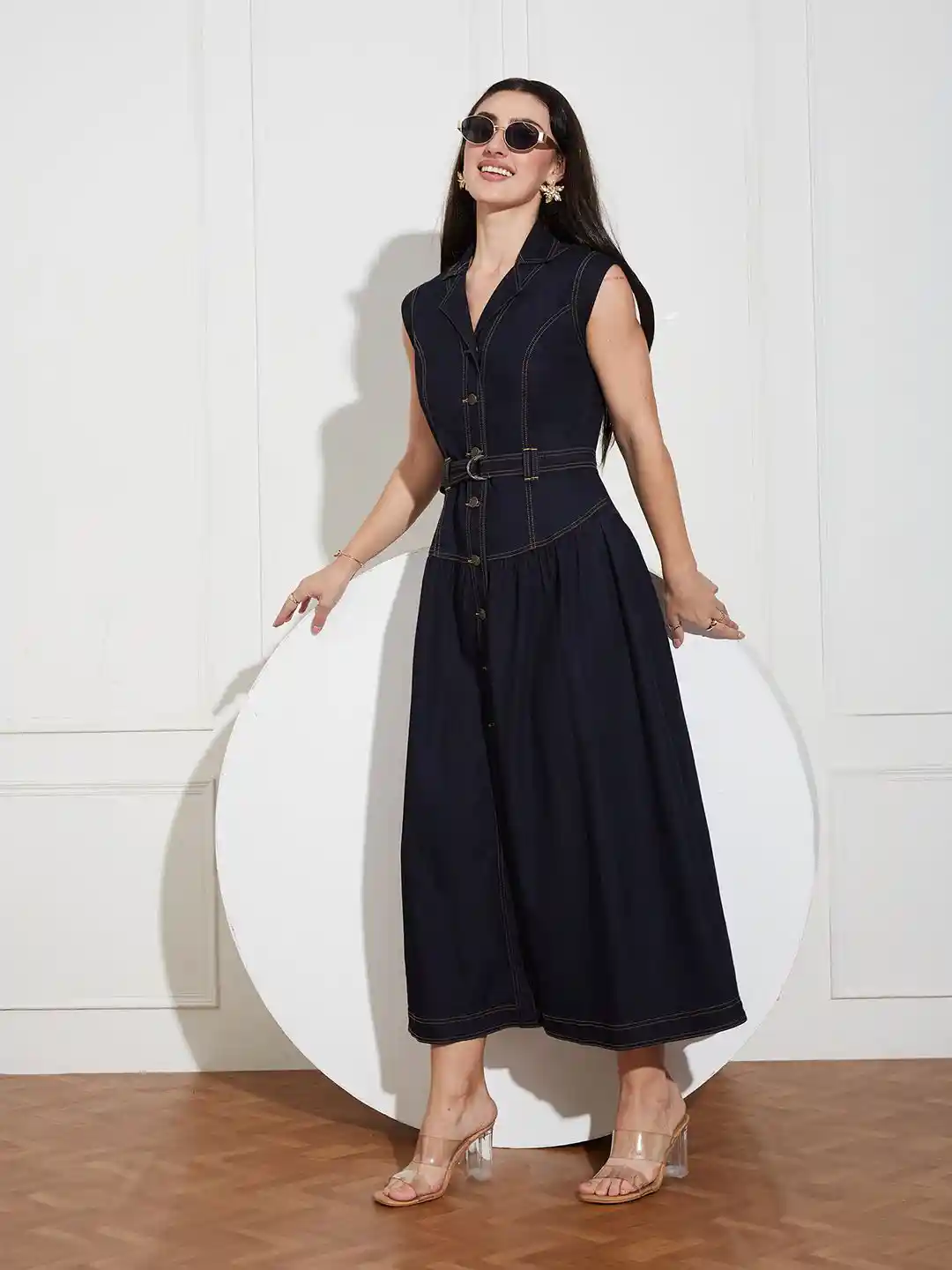 Dress Deals Vince Pleated Cami Maxi Dress VINCE Marine Garden