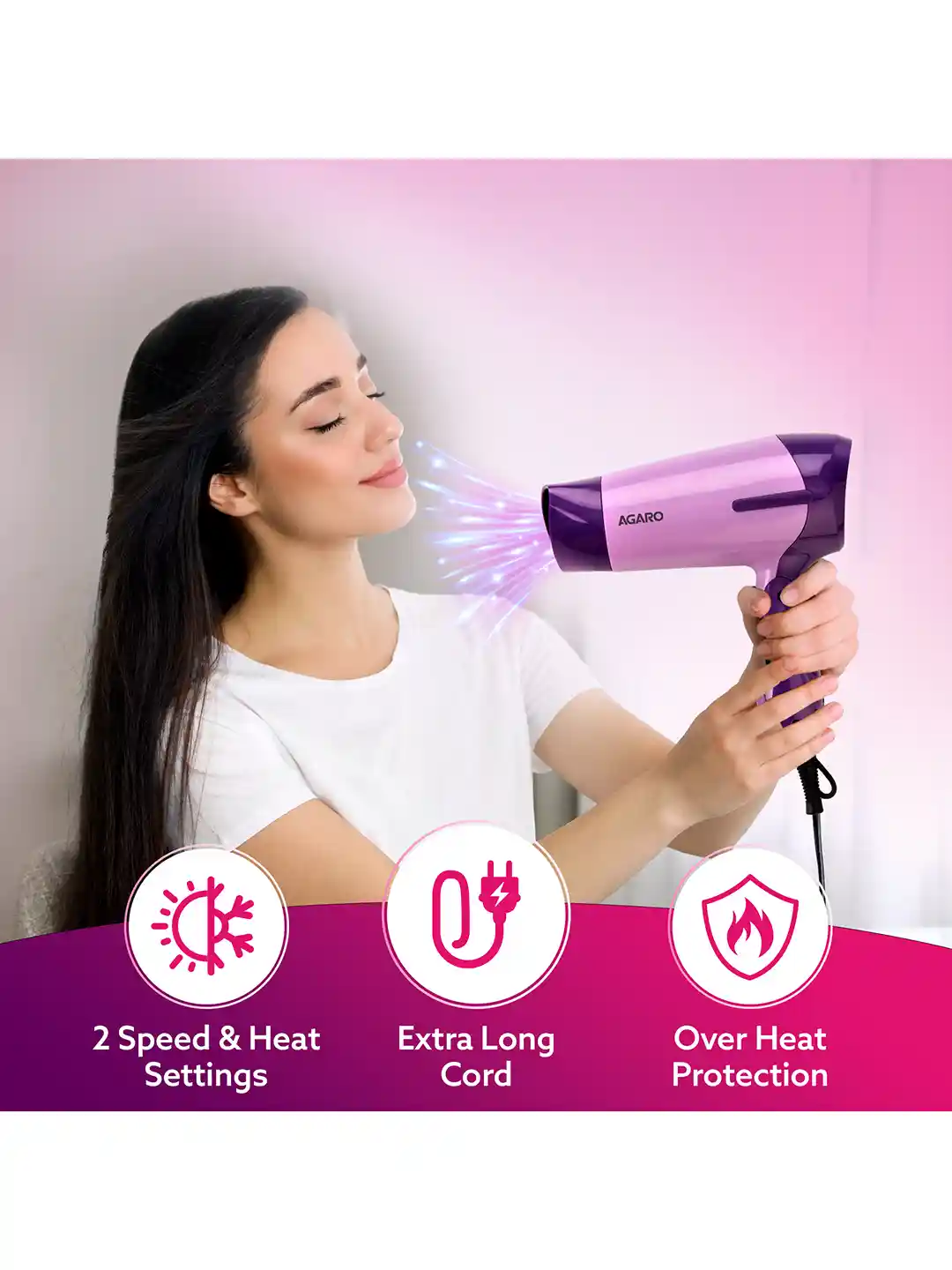 Agaro Hair Dryer 2800 Watts Chaoba 2800 Plastic 2000 Watts