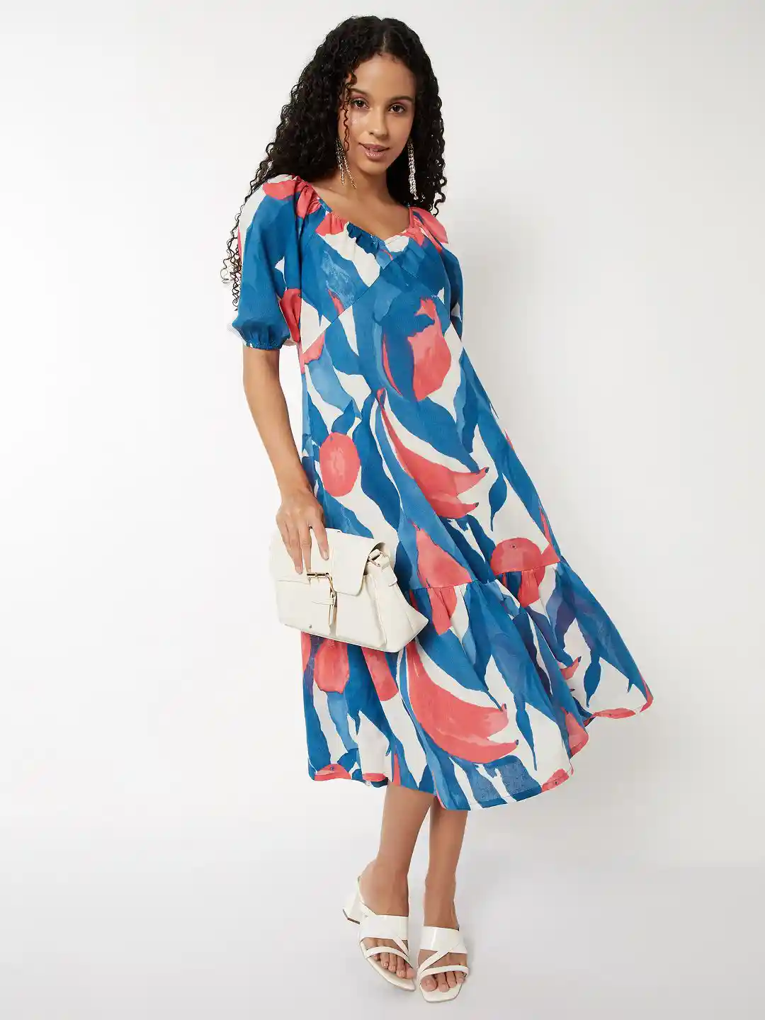 Buy max Women Abstract Printed Empire Midi Dress Dresses for