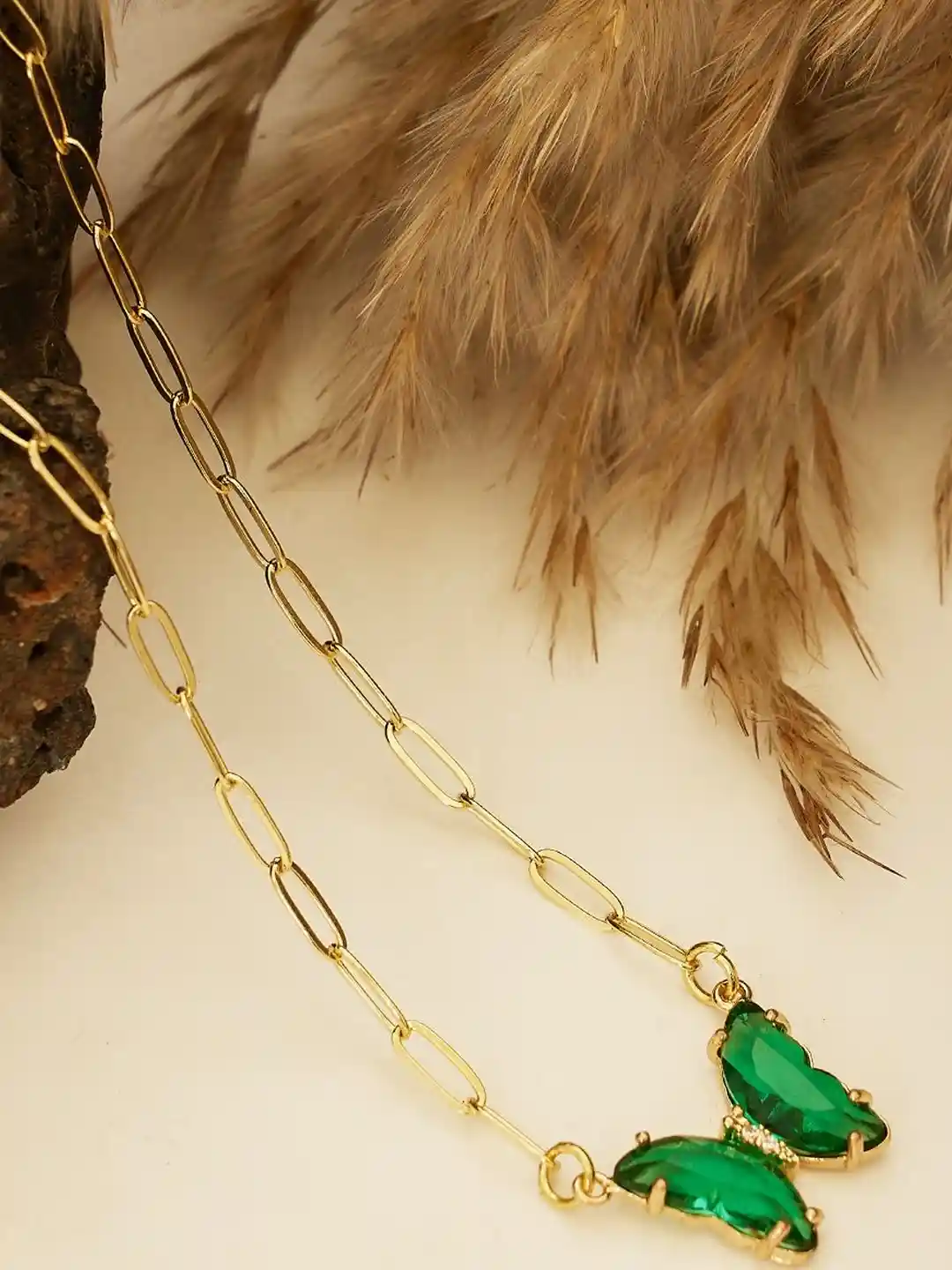 Buy Beenth Doneth Gold-Plated Stainless Steel Faux Emerald