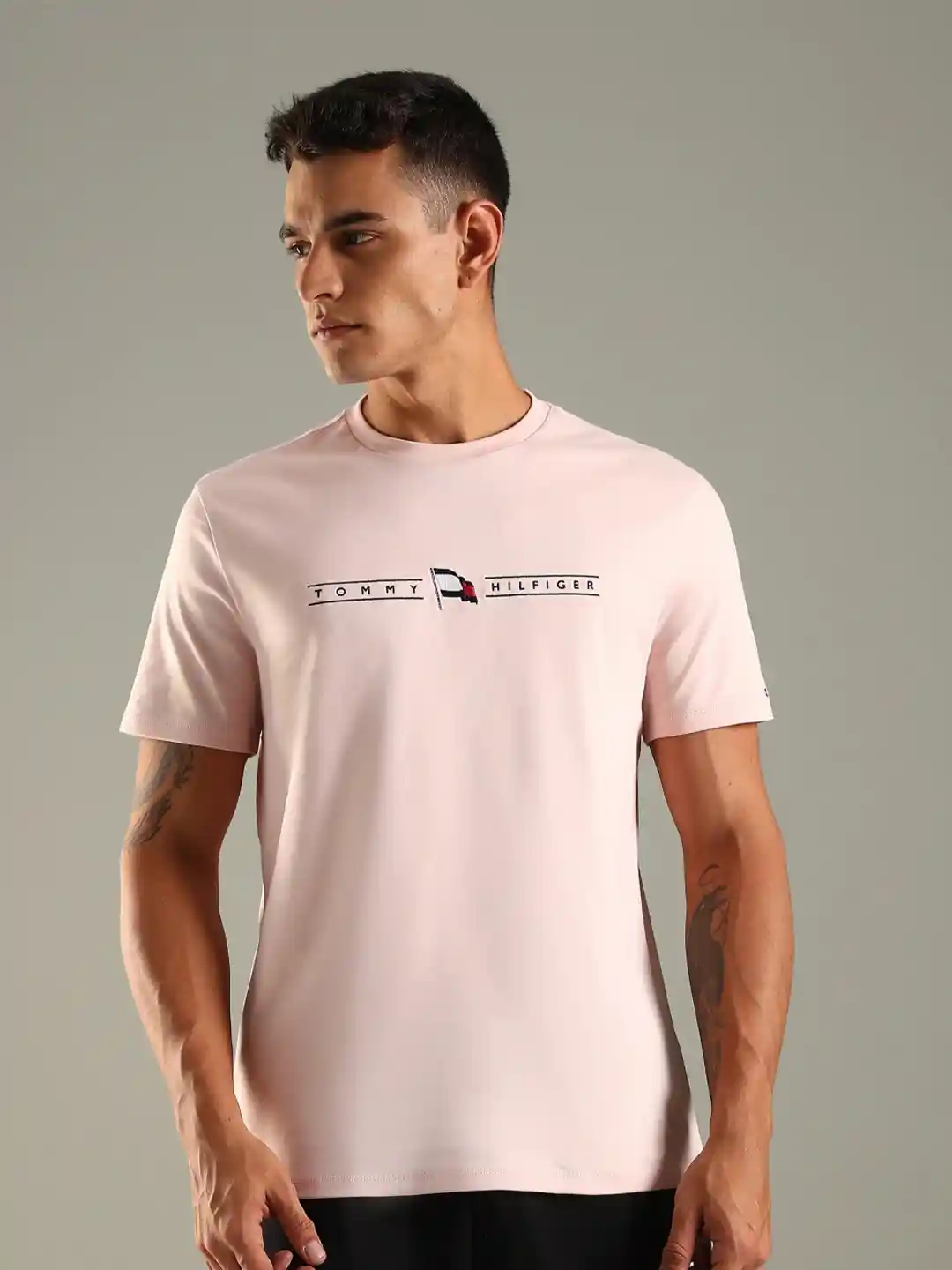 Buy Tommy Hilfiger Men Solid Round Neck Pure Cotton T-shirt