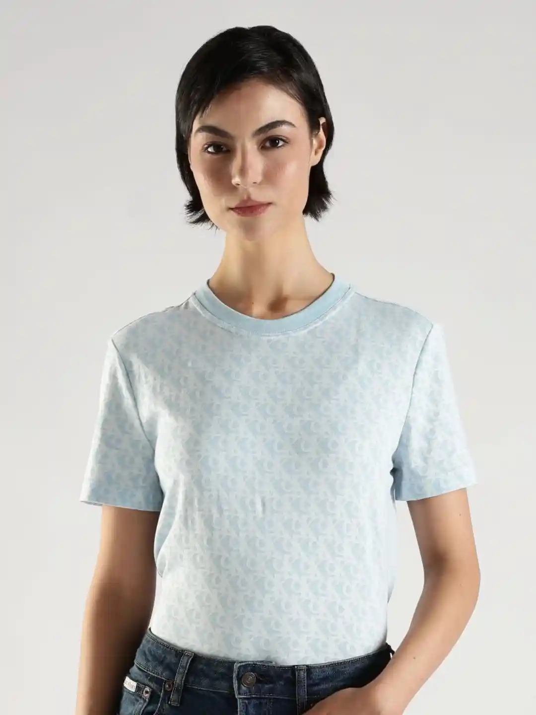 Calvin Klein Jeans Women Conversational Printed Round Neck Pure Cotton  T-shirt